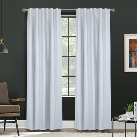 Thermaplus 52 x 84 in. Baxter Back Tab Curtain Panel Window Dressing, White 71993-142-52-84-001